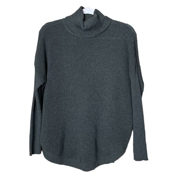 Michael Kors Pearl Heather Gray Turtleneck Round Hem Sweater Size Large - Picture 1 of 10